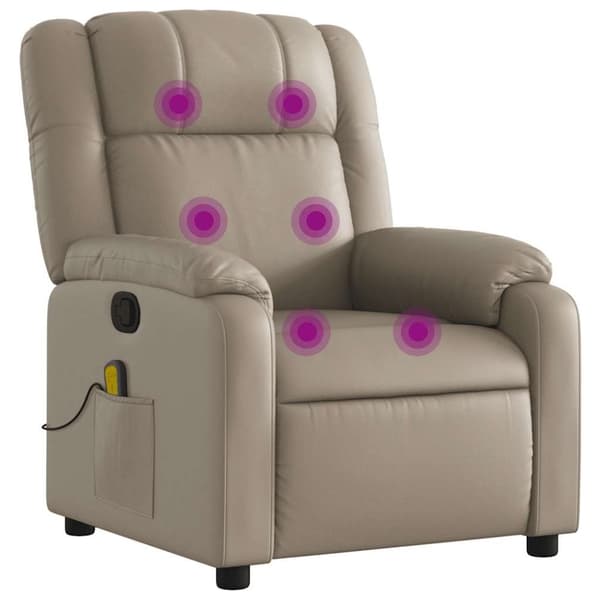 vidaXL Massagefåtölj cappuccino konstläder