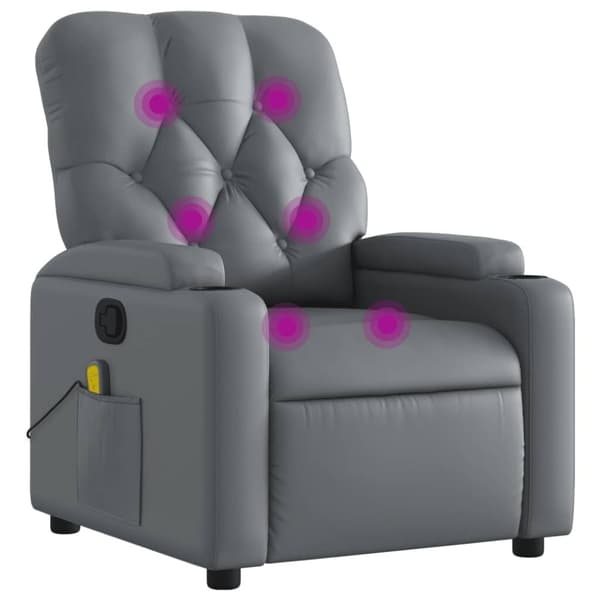 vidaXL massagestol kunstlæder grå