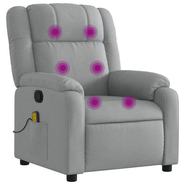 vidaXL massagestol stof lysegrå