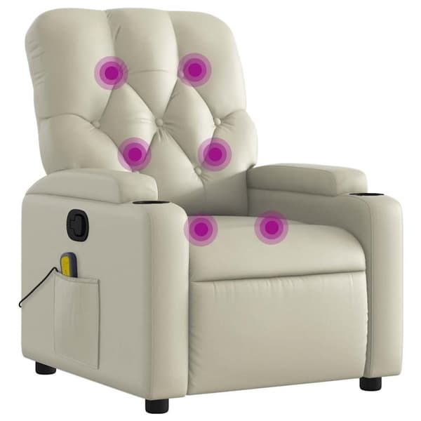vidaXL massagestol kunstlæder cremefarvet