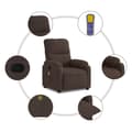 Miniatyrbillede 5 af 9: vidaXL massagestol mikrofiberstof brun