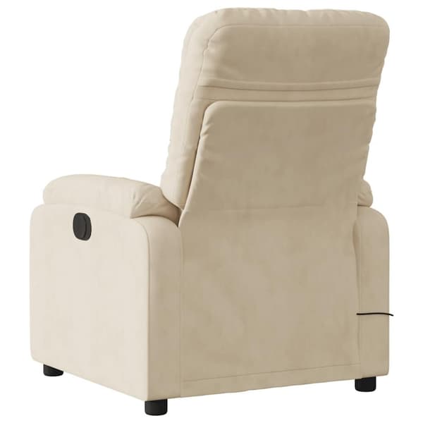 vidaXL Massagefåtölj gräddvit mikrofibertyg