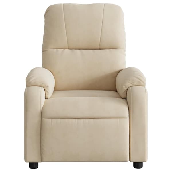 vidaXL Massagefåtölj gräddvit mikrofibertyg