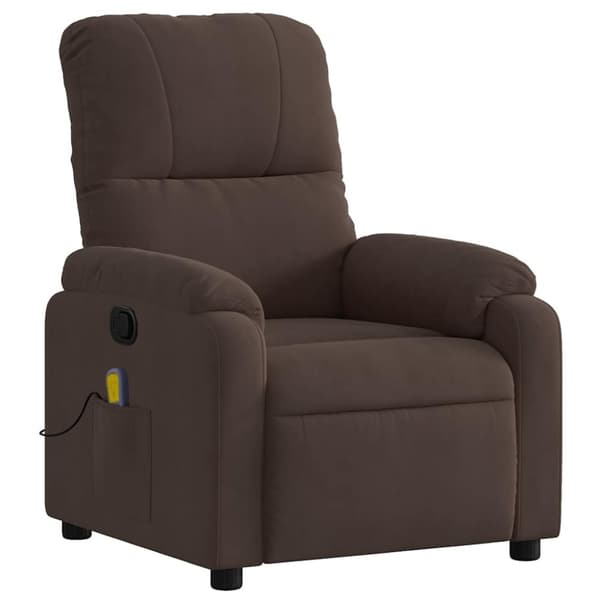 vidaXL Massagefåtölj brun mikrofibertyg