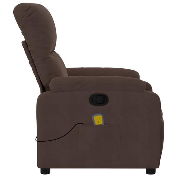 vidaXL Massagefåtölj brun mikrofibertyg