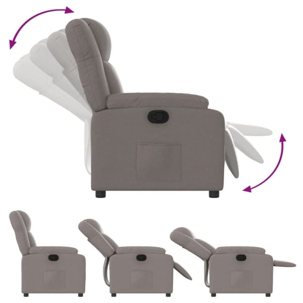 vidaXL Reclinerfåtölj taupe tyg