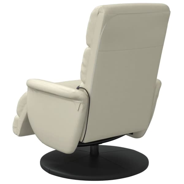 vidaXL Massagefåtölj med fotpall gräddvit konstläder