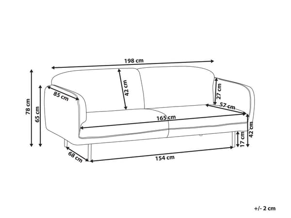 3-seters sofa Hvit Boucle stoff Mykt, nubret metallben Svart dekorativ kant retro Glam Kunst Dekor stil