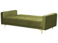 Miniatyrbilde 6 av 11: Sofagruppe Grønn Fløyel 3-seters sovesofa 2 lenestoler Justerbar rygg Sovefunksjon Metallben Dekorative knapper Moderne design Stue