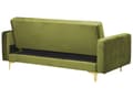 Miniatyrbilde 8 av 11: Sofagruppe Grønn Fløyel 3-seters sovesofa 2 lenestoler Justerbar rygg Sovefunksjon Metallben Dekorative knapper Moderne design Stue