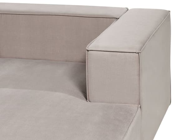 Hörnsoffa Vänstervänd 2-sitsig Taupe Sammet Klädd med Armstöd Minimalistisk Stil Vardagsrum