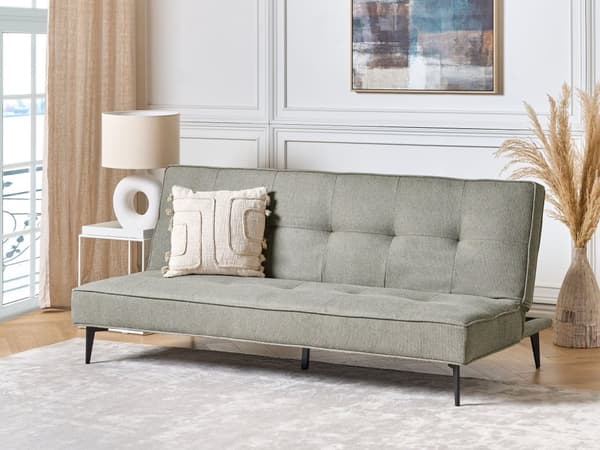 Bäddsoffa Ljusgrönt Tyg Modernt Vardagsrum Gästrum Konvertibel 3 Sits Utan Armstöd Minimalistisk Design