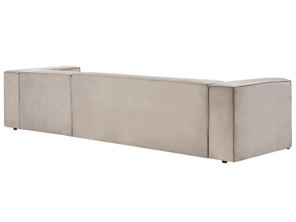 Hörnsoffa Vänstervänd 3-sitsig Taupe Sammet Klädd med Armstöd Minimalistisk Stil Vardagsrum