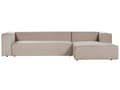 Miniatyrbild 1 av 9: Hörnsoffa Vänstervänd 3-sitsig Taupe Sammet Klädd med Armstöd Minimalistisk Stil Vardagsrum