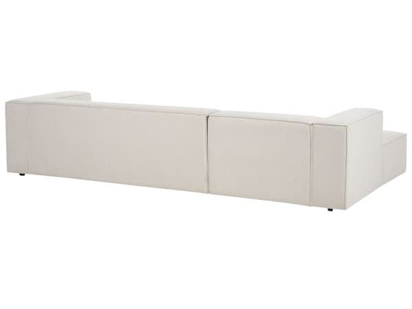 Hörnsoffa Högervänd 3-sitsig Beige Sammet Klädd med Armstöd Minimalistisk Stil Vardagsrum