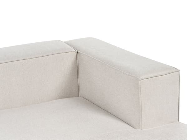 Hörnsoffa Högervänd 3-sitsig Beige Sammet Klädd med Armstöd Minimalistisk Stil Vardagsrum