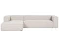 Miniatyrbild 1 av 9: Hörnsoffa Högervänd 3-sitsig Beige Sammet Klädd med Armstöd Minimalistisk Stil Vardagsrum