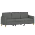 Miniatyrbillede 4 af 8: vidaXL 3-personers sofa med pyntepuder 180 cm stof mørkegrå