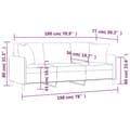 Miniatyrbillede 8 af 8: vidaXL 3-personers sofa med pyntepuder 180 cm stof sort