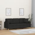 Miniatyrbillede 1 af 8: vidaXL 3-personers sofa med pyntepuder 180 cm stof sort