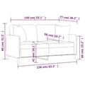 Miniatyrbillede 8 af 8: vidaXL 2-personers sofa med pyntepuder 140 cm stof lysegrå