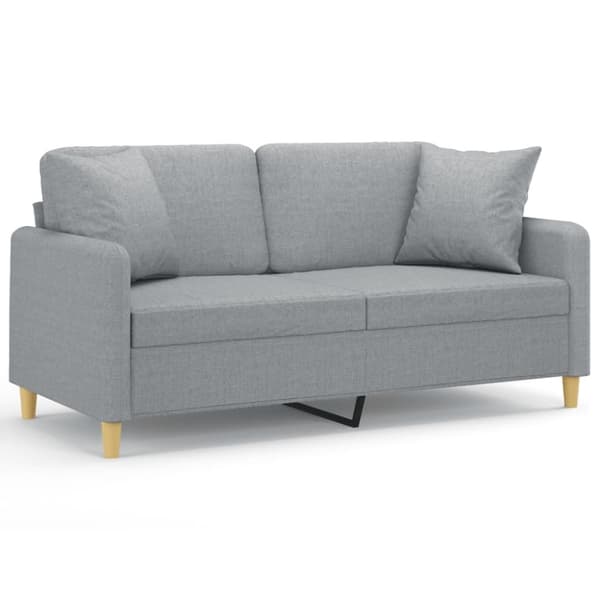 vidaXL 2-personers sofa med pyntepuder 140 cm stof lysegrå