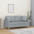 Miniatyrbillede 1 af 8: vidaXL 2-personers sofa med pyntepuder 140 cm stof lysegrå
