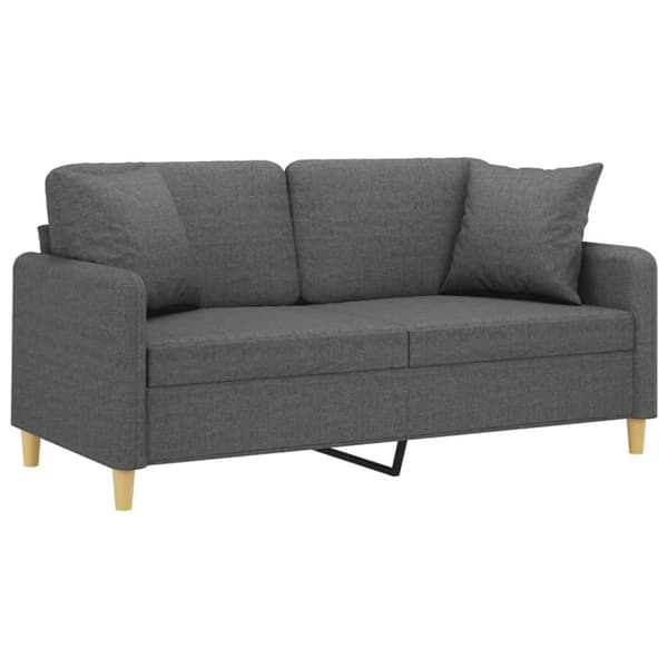 vidaXL 2-personers sofa med pyntepuder 140 cm stof mørkegrå