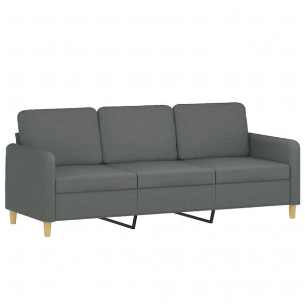 vidaXL 3-sitssoffa med fotpall Mörkgrå 180 cm tyg