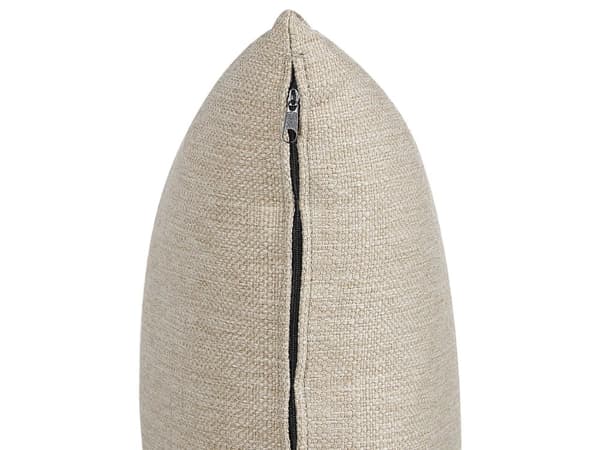 Hörnsoffa Beige Polyesterklädsel Modern U-formad 5-sits med Ottomaner Extra Kuddar Vadderat Ryggstöd