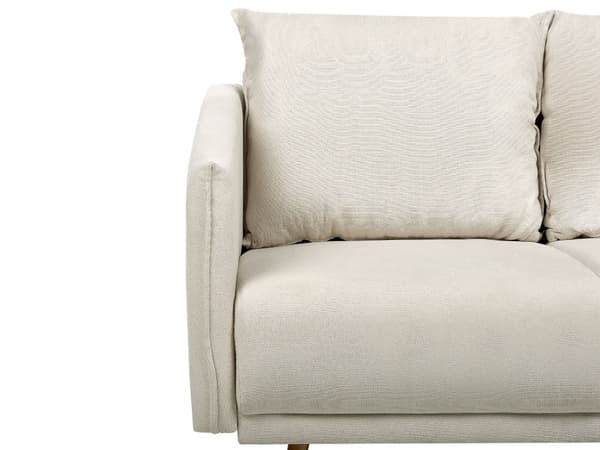 Sofa Beige stoff 2-seters ryggpolstret sete Metall Gyllen Ben Retro Glamour