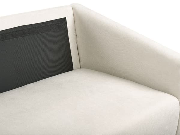 Sofa Beige Polyester 3-seters ryggpolstret sete Metall Gyllen Ben Retro Glamour