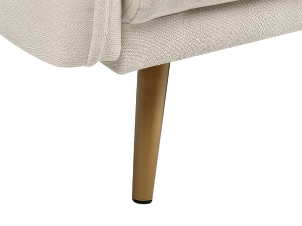 Sofa Beige Polyester 3-seters ryggpolstret sete Metall Gyllen Ben Retro Glamour