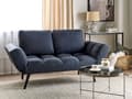 Miniatyrbilde 2 av 11: Sovesofa Mørkeblå Polyester Justerbare Armlener Minimalistisk Design