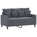 Miniatyrbillede 2 af 9: vidaXL sofasæt 3 dele med hynder velour mørkegrå