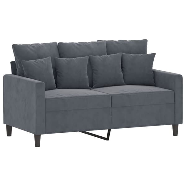 vidaXL sofasæt 2 dele med hynder velour mørkegrå