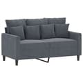Miniatyrbillede 2 af 7: vidaXL sofasæt 2 dele med hynder velour mørkegrå