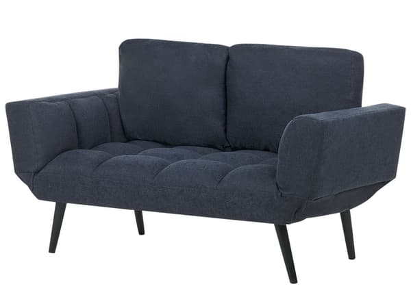 Sovesofa Mørkeblå Stof 2 Personers Moderne Blød Sofaseng To Personers Designsofa til Værelse Stofsofa med Justerbar Armlæn Funktion