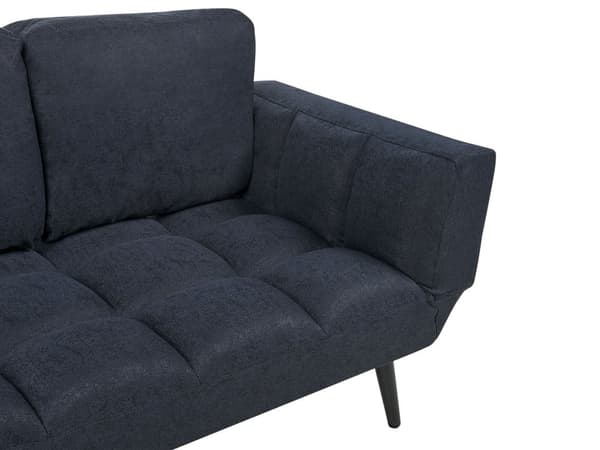 Sovesofa Mørkeblå Stof 2 Personers Moderne Blød Sofaseng To Personers Designsofa til Værelse Stofsofa med Justerbar Armlæn Funktion