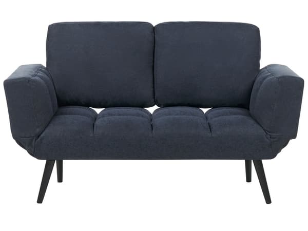 Sovesofa Mørkeblå Stof 2 Personers Moderne Blød Sofaseng To Personers Designsofa til Værelse Stofsofa med Justerbar Armlæn Funktion