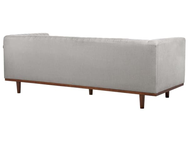 Sofa Lysegrå Polyester Polstret 3-seter Moderne Sofa Stil Stue Brede Armlener Tuftet Ryggstøtte