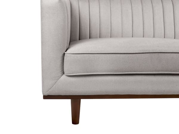 Sofa Lysegrå Polyester Polstret 3-seter Moderne Sofa Stil Stue Brede Armlener Tuftet Ryggstøtte