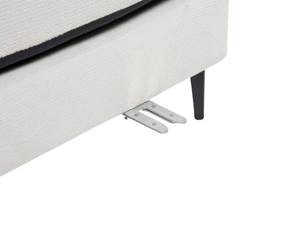 Venstrehånds hjørnesofa Off-White stoff Polyester Metall Svarte ben 190 x 272 x 83 cm Polstret rygg 3-seters L-formet Moderne stil Stue