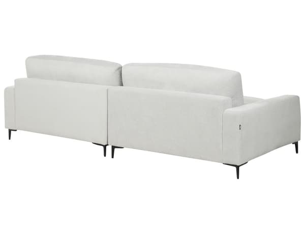Venstrehånds hjørnesofa Lysegrå stoff Polyester Metall Svarte ben 190 x 272 x 83 cm Polstret rygg 3-seters L-formet Moderne stil Stue
