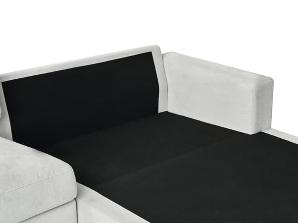 Venstrehånds hjørnesofa Lysegrå stoff Polyester Metall Svarte ben 190 x 272 x 83 cm Polstret rygg 3-seters L-formet Moderne stil Stue