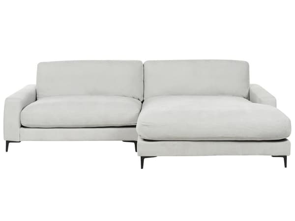 Venstrehånds hjørnesofa Lysegrå stoff Polyester Metall Svarte ben 190 x 272 x 83 cm Polstret rygg 3-seters L-formet Moderne stil Stue
