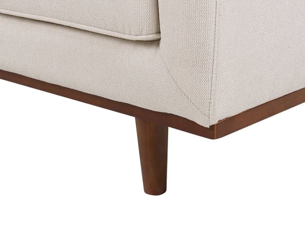 Sofa Beige Polyester Polstret 3-seter Moderne Sofa Stil Stue Brede Armlener Tuftet Ryggstøtte