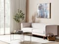 Miniatyrbilde 2 av 9: Sofa Beige Polyester Polstret 3-seter Moderne Sofa Stil Stue Brede Armlener Tuftet Ryggstøtte