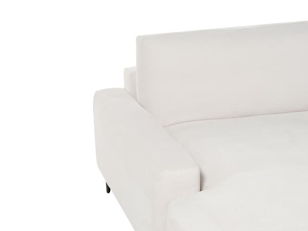 Høyrehånds hjørnesofa Off-White stoff Polyester Metall Svarte ben 190 x 272 x 83 cm Polstret rygg 3-seters L-formet Moderne stil Stue