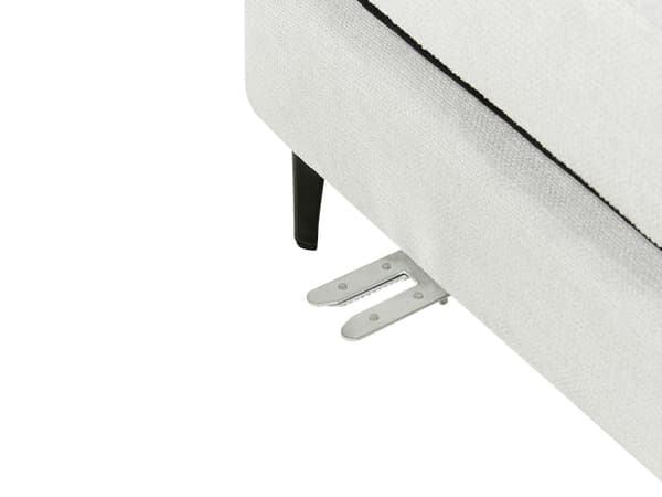 Kulmasohva vaaleanharmaa chenille kangas verhoilu kolmelle oikeakätinen moderni tyyli